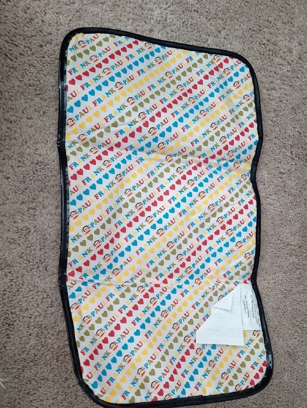 Y2K Vintage Paul Frank Pink Monkey Print Diaper Bag, Changing Pad, 2 Blankets